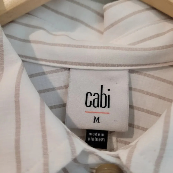 Cabi Womens Long Sleeve Button-Up Tied Up Shirt Size Medium Multicolor Dolman - Picture 4 of 7